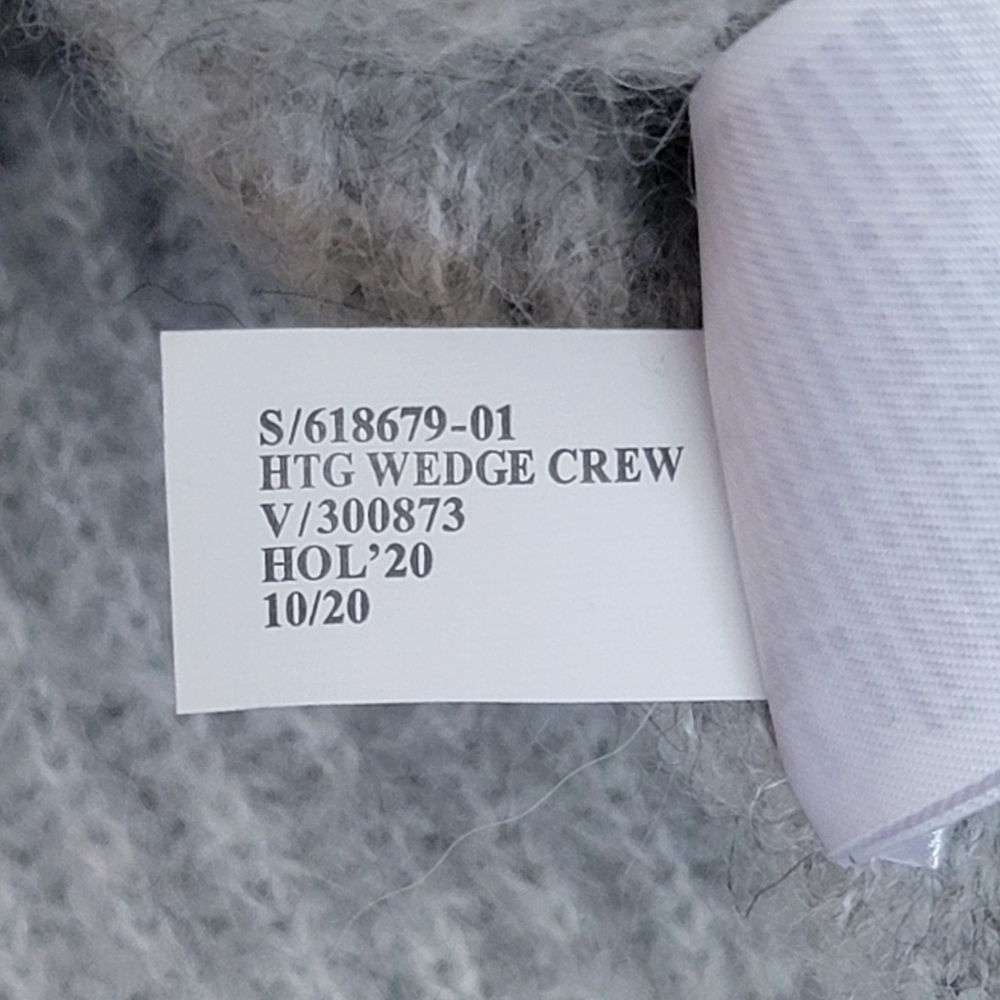 Banana Republic Heritage Wedge Crew Sweater Womens LP Gray Wool Alpaca Blend Rib - Picture 12 of 12